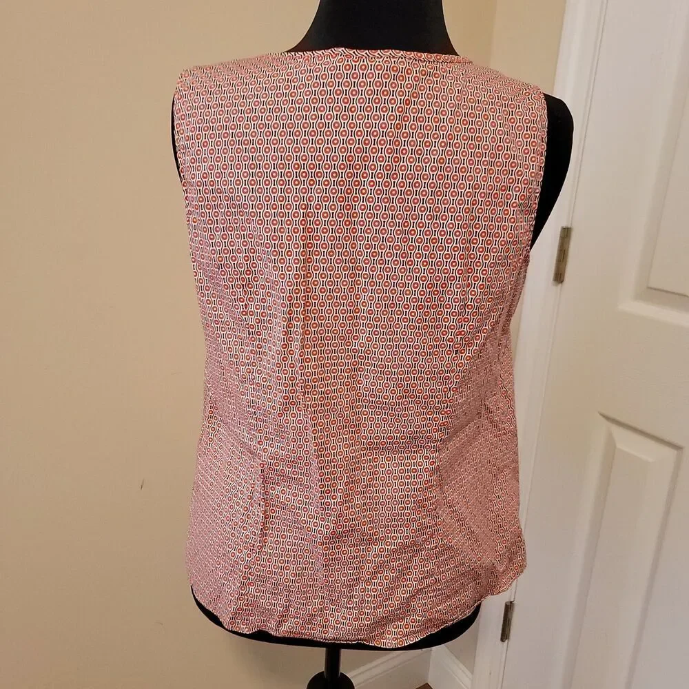 Talbots Red, White And Blue Print Sleeveless Top Size 14 - Picture 3 of 6